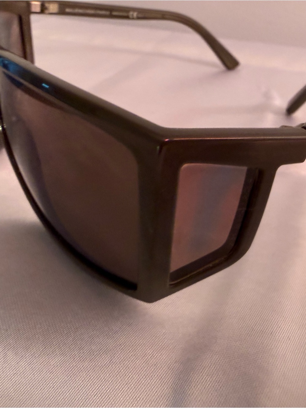 Balenciaga Oversized Dark Green Shield Sunglasses